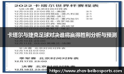 卡塔尔与捷克足球对决谁将赢得胜利分析与预测